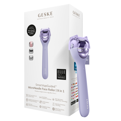 Електронний ролик для обличчя з мікроголками GESKE MicroNeedle Face Roller 9 в 1 фіолетовий