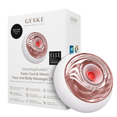 Звуковий масажер для обличчя та тіла GESKE Sonic Cool & Warm Face and Body Massager 9 в 1 пудровий