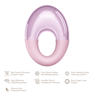 Масажер для очей GESKE Cool & Warm Eye Massager 7 в 1 рожевий