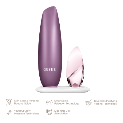 Безконтактна магнітна пілінг маска GESKE Touchless Magnetic Peeling Mask 5 в 1 рожевий