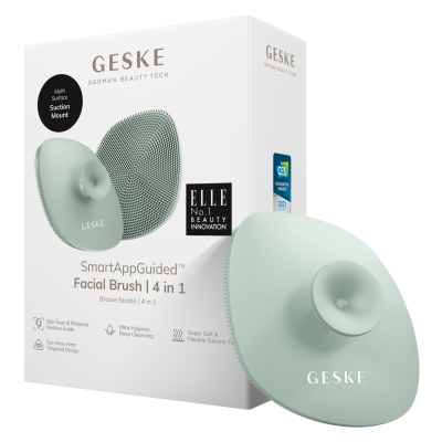 Щітка для обличчя GESKE Facial Brush 4 в 1 зелений з тримачем 