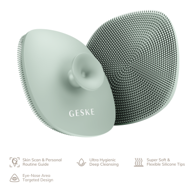 Щітка для обличчя GESKE Facial Brush 4 в 1 зелений з тримачем Щітка для обличчя GESKE Facial Brush 4 в 1 зелений з тримачем