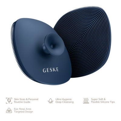 Щітка для обличчя GESKE Facial Brush 4 в 1 темно-синій з тримачем Щітка для обличчя GESKE Facial Brush 4 в 1 темно-синій з тримачем