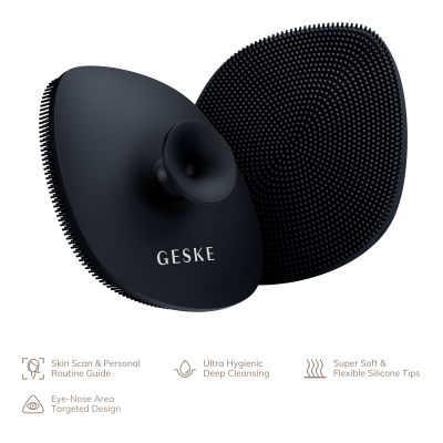 Щітка для обличчя GESKE Facial Brush 4 в 1 сірий з тримачем Щітка для обличчя GESKE Facial Brush 4 в 1 сірий з тримачем