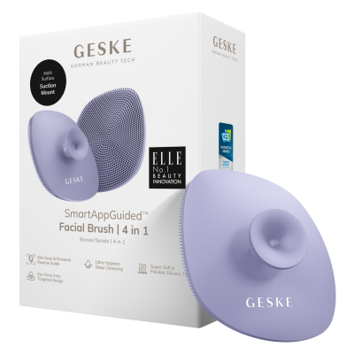 Щітка для обличчя GESKE Facial Brush 4 в 1 фіолетовий з тримачем 