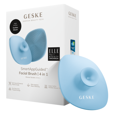 Щітка для обличчя GESKE Facial Brush 4 в 1 аквамарин з тримачем