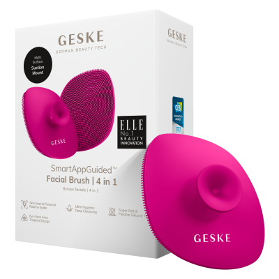 Щітка для обличчя GESKE Facial Brush 4 в 1 пурпуровий з тримачем 