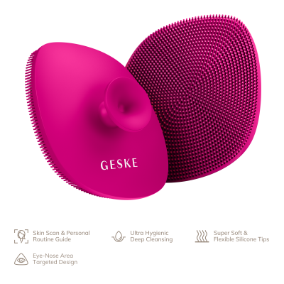 Щітка для обличчя GESKE Facial Brush 4 в 1 пурпуровий з тримачем Щітка для обличчя GESKE Facial Brush 4 в 1 пурпуровий з тримачем