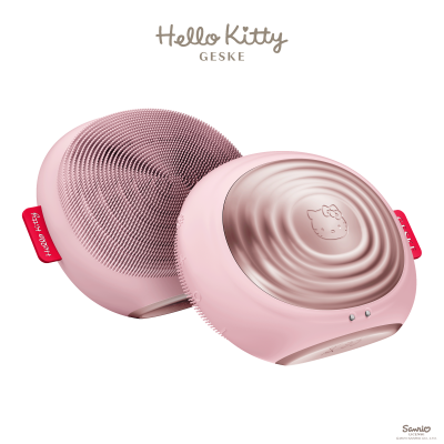 Електронна звукова термо щітка для обличчя GESKE Sonic Thermo Facial Brush 5 в 1 by Hello Kitty рожевий