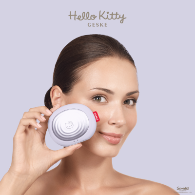 Електронна звукова термо щітка для обличчя GESKE Sonic Thermo Facial Brush 5 в 1 by Hello Kitty фіолетовий