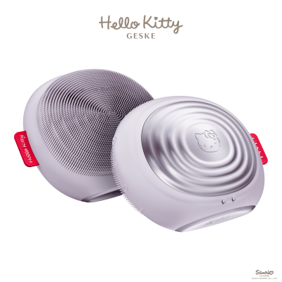 Електронна звукова термо щітка для обличчя GESKE Sonic Thermo Facial Brush 5 в 1 by Hello Kitty фіолетовий