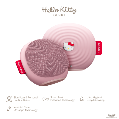 Електронна звукова щітка для обличчя GESKE Sonic Facial Brush 4 в 1 by Hello Kitty рожевий