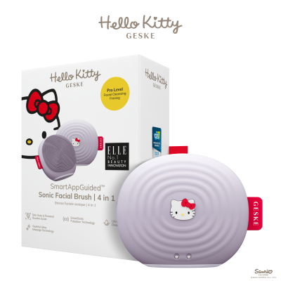 Електронна звукова щітка для обличчя GESKE Sonic Facial Brush 4 в 1 by Hello Kitty фіолетовий