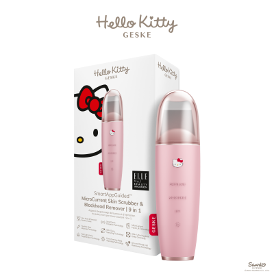 Мікрострумовий скрабер для шкіри та усунення чорних точок GESKE MicroCurrent 9 в 1 by Hello Kitty рожевий
