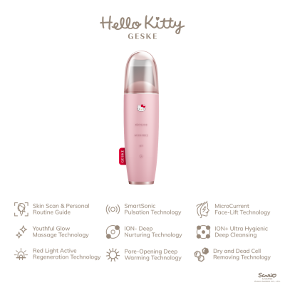 Мікрострумовий скрабер для шкіри та усунення чорних точок GESKE MicroCurrent 9 в 1 by Hello Kitty рожевий Мікрострумовий скрабер для шкіри та усунення чорних точок GESKE MicroCurrent 9 в 1 by Hello Kitty рожевий
