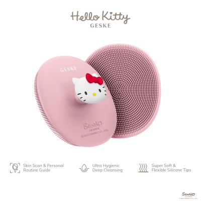 Щітка для обличчя GESKE Facial Brush З в 1 by Hello Kitty рожевий з тримачем 