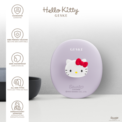 Щітка для обличчя GESKE Facial Brush З в 1 by Hello Kitty фіолетовий з тримачем 