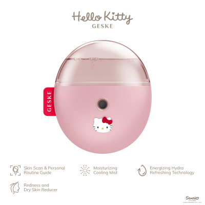 Електронний освіжувач для зволоження обличчя GESKE Facial Hydration Refresher 4 в 1 by Hello Kitty рожевий