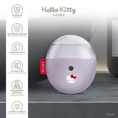 Електронний освіжувач для зволоження обличчя GESKE Facial Hydration Refresher 4 в 1 by Hello Kitty фіолетовий