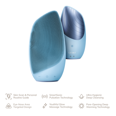 Електронна звукова термо щітка для обличчя GESKE Sonic Thermo Facial Brush 6 в 1 аквамарин Електронна звукова термо щітка для обличчя GESKE Sonic Thermo Facial Brush 6 в 1 аквамарин