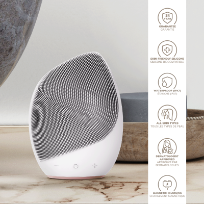 Електронна звукова щітка для обличчя GESKE Sonic Facial Brush 5 в 1 пудровий Електронна звукова щітка для обличчя GESKE Sonic Facial Brush 5 в 1 пудровий