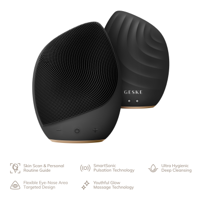 Електронна звукова щітка для обличчя GESKE Sonic Facial Brush 5 в 1 сірий
