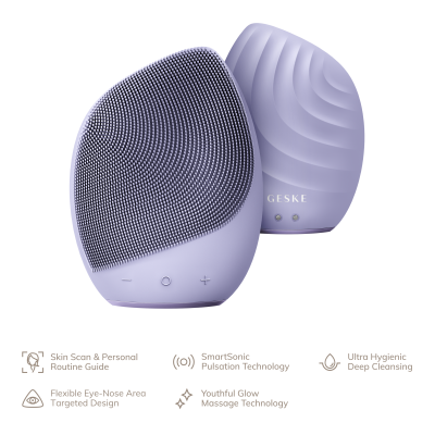Електронна звукова щітка для обличчя GESKE Sonic Facial Brush 5 в 1 фіолетовий Електронна звукова щітка для обличчя GESKE Sonic Facial Brush 5 в 1 фіолетовий