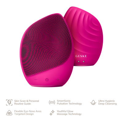 Електронна звукова щітка для обличчя GESKE Sonic Facial Brush 5 в 1 пурпуровий