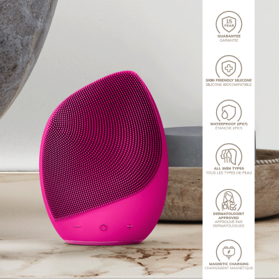Електронна звукова щітка для обличчя GESKE Sonic Facial Brush 5 в 1 пурпуровий