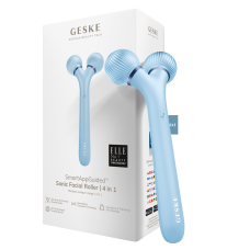Електронний звуковий ролик для обличчя GESKE Sonic Facial Roller 4 в 1 аквамарин