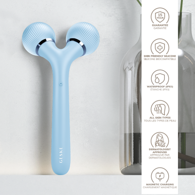 Електронний звуковий ролик для обличчя та тіла GESKE Sonic Facial & Body Roller 4 в 1 аквамарин Електронний звуковий ролик для обличчя та тіла GESKE Sonic Facial & Body Roller 4 в 1 аквамарин