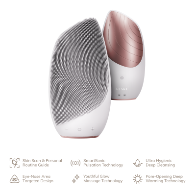 Електронна звукова термо щітка для обличчя GESKE Sonic Thermo Facial Brush 6 в 1 пудровий Електронна звукова термо щітка для обличчя GESKE Sonic Thermo Facial Brush 6 в 1 пудровий
