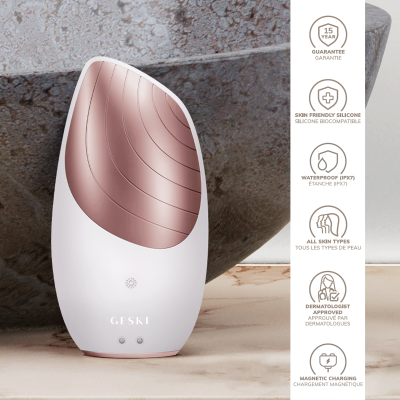 Електронна звукова термо щітка для обличчя GESKE Sonic Thermo Facial Brush 6 в 1 пудровий Електронна звукова термо щітка для обличчя GESKE Sonic Thermo Facial Brush 6 в 1 пудровий