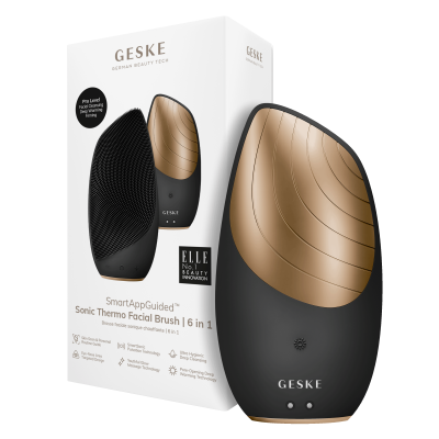 Електронна звукова термо щітка для обличчя GESKE Sonic Thermo Facial Brush 6 в 1 сірий