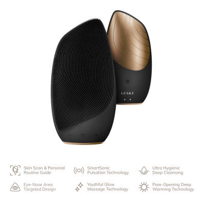 Електронна звукова термо щітка для обличчя GESKE Sonic Thermo Facial Brush 6 в 1 сірий