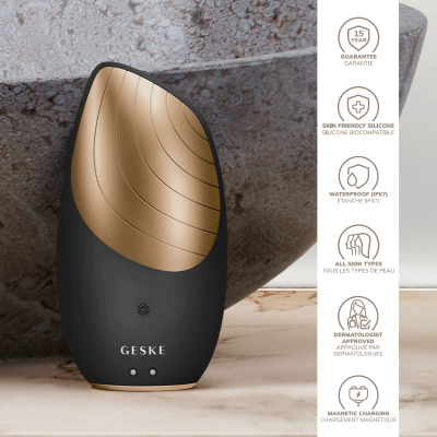 Електронна звукова термо щітка для обличчя GESKE Sonic Thermo Facial Brush 6 в 1 сірий