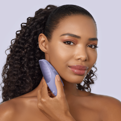 Електронна звукова термо щітка для обличчя GESKE Sonic Thermo Facial Brush 6 в 1 фіолетовий
