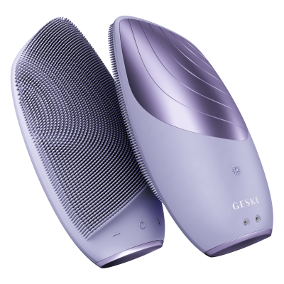 Електронна звукова термо щітка для обличчя GESKE Sonic Thermo Facial Brush 6 в 1 фіолетовий