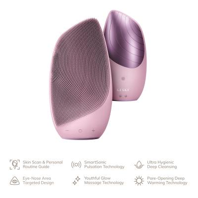 Електронна звукова термо щітка для обличчя GESKE Sonic Thermo Facial Brush 6 в 1 рожевий Електронна звукова термо щітка для обличчя GESKE Sonic Thermo Facial Brush 6 в 1 рожевий