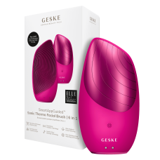 Електронна звукова термо щітка для обличчя GESKE Sonic Thermo Facial Brush 6 в 1 пурпуровий