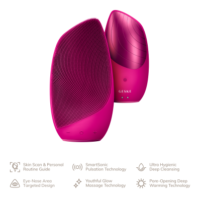 Електронна звукова термо щітка для обличчя GESKE Sonic Thermo Facial Brush 6 в 1 пурпуровий Електронна звукова термо щітка для обличчя GESKE Sonic Thermo Facial Brush 6 в 1 пурпуровий