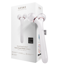 Електронний звуковий ролик для обличчя GESKE Sonic Facial Roller 4 в 1 пудровий