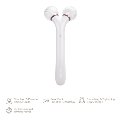 Електронний звуковий ролик для обличчя GESKE Sonic Facial Roller 4 в 1 пудровий Електронний звуковий ролик для обличчя GESKE Sonic Facial Roller 4 в 1 пудровий