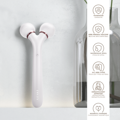 Електронний звуковий ролик для обличчя GESKE Sonic Facial Roller 4 в 1 пудровий Електронний звуковий ролик для обличчя GESKE Sonic Facial Roller 4 в 1 пудровий