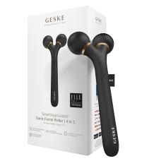 Електронний звуковий ролик для обличчя Geske Sonic Facial Roller 4 в 1 сірий