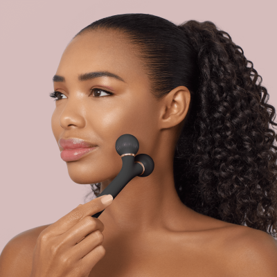 Електронний звуковий ролик для обличчя Geske Sonic Facial Roller 4 в 1 сірий