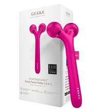 Електронний звуковий ролик для обличчя GESKE Sonic Facial Roller 4 в 1 пурпуровий