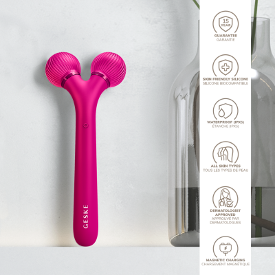Електронний звуковий ролик для обличчя GESKE Sonic Facial Roller 4 в 1 пурпуровий Електронний звуковий ролик для обличчя GESKE Sonic Facial Roller 4 в 1 пурпуровий