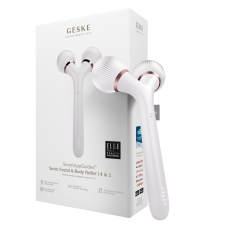 Електронний звуковий ролик для обличчя та тіла GESKE Sonic Facial & Body Roller 4 в 1 пудровий