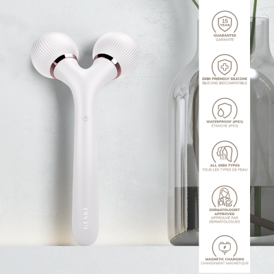 Електронний звуковий ролик для обличчя та тіла GESKE Sonic Facial & Body Roller 4 в 1 пудровий Електронний звуковий ролик для обличчя та тіла GESKE Sonic Facial & Body Roller 4 в 1 пудровий